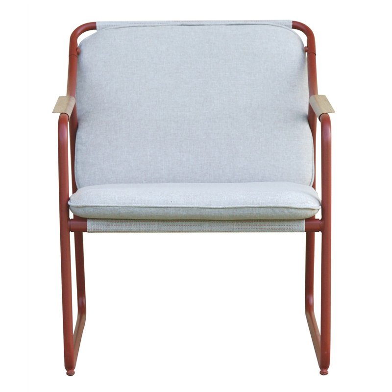 Greenwood Iron Tinos Set - Textilene Ecru - Red