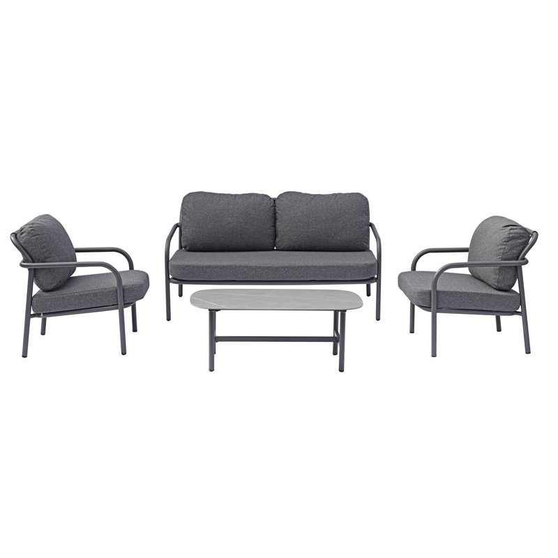 Greenwood Almeria Aluminum Lounge Set - Anthracite