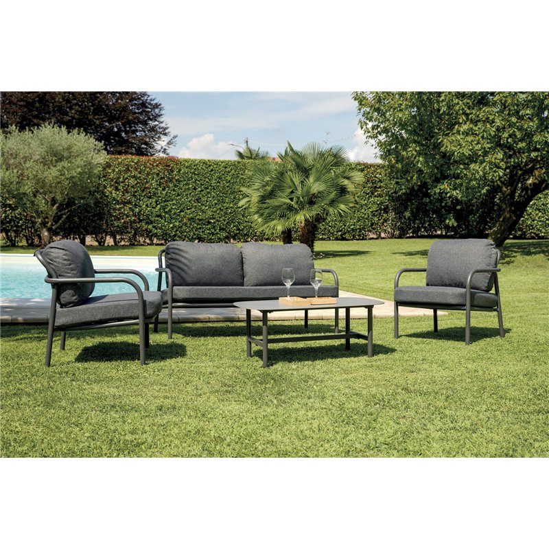 Greenwood Almeria Aluminum Lounge Set - Anthracite