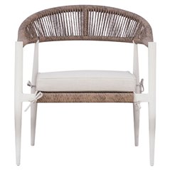 Set Milano In Alluminio - Wicker Paglia - Bianco