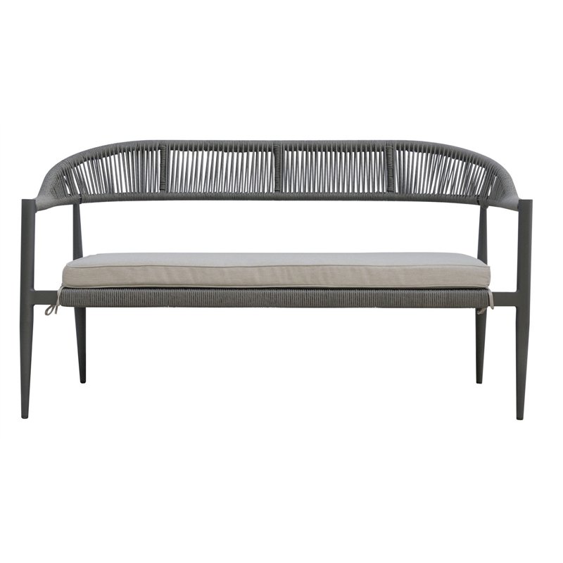 Greenwood Milano Aluminum Lounge Set - Gray Wicker - Anthracite