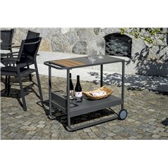 Carrello Con Ruote In Ferro e Resin Wood - Antracite