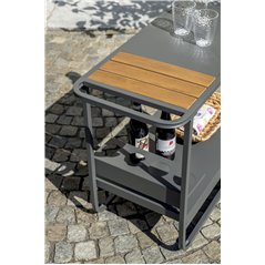 Carrello Con Ruote In Ferro e Resin Wood - Antracite