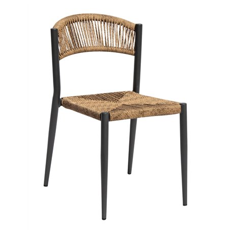 Sedia Milano In Alluminio - Wicker Paglia - Antracite