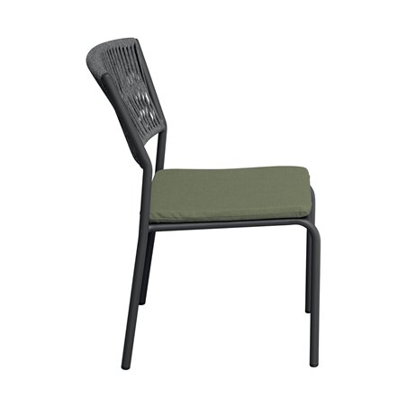 Sedia Modena In Alluminio - Corda Per Esterni Verde - Antracite