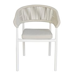 Sedia Perugia In Alluminio - Corda Per Esterni Bianca - Bianco