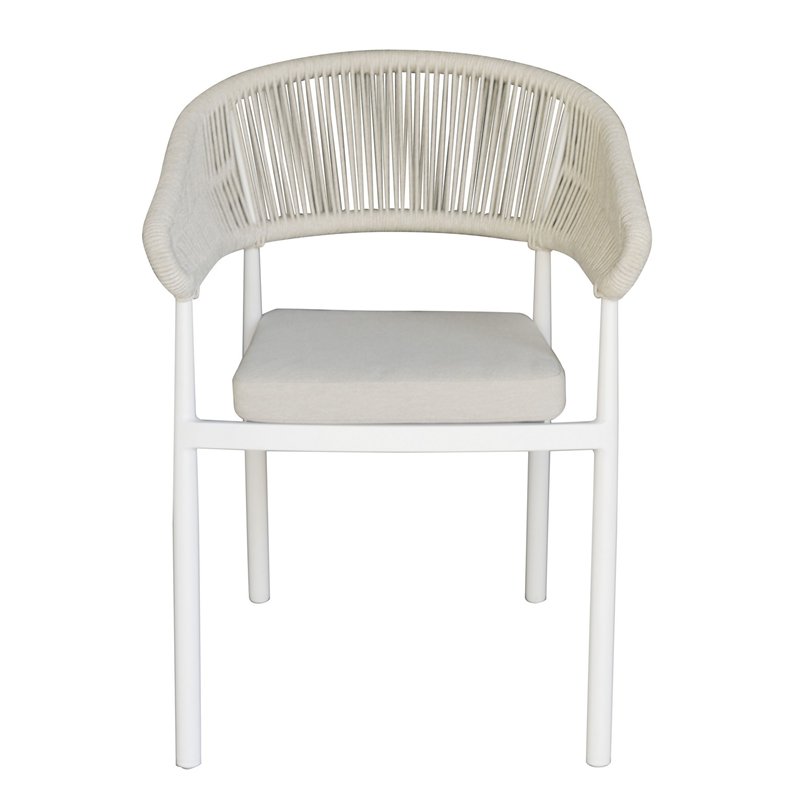Greenwood Perugia Aluminum Garden Chair - White Outdoor Rope - White