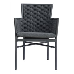 Sedia Bologna In Alluminio - Corda Per Esterni Antracite - Antracite