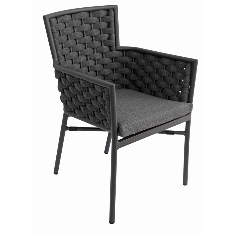 Greenwood Bologna Aluminum Chair - Outdoor Rope Anthracite - Anthracite