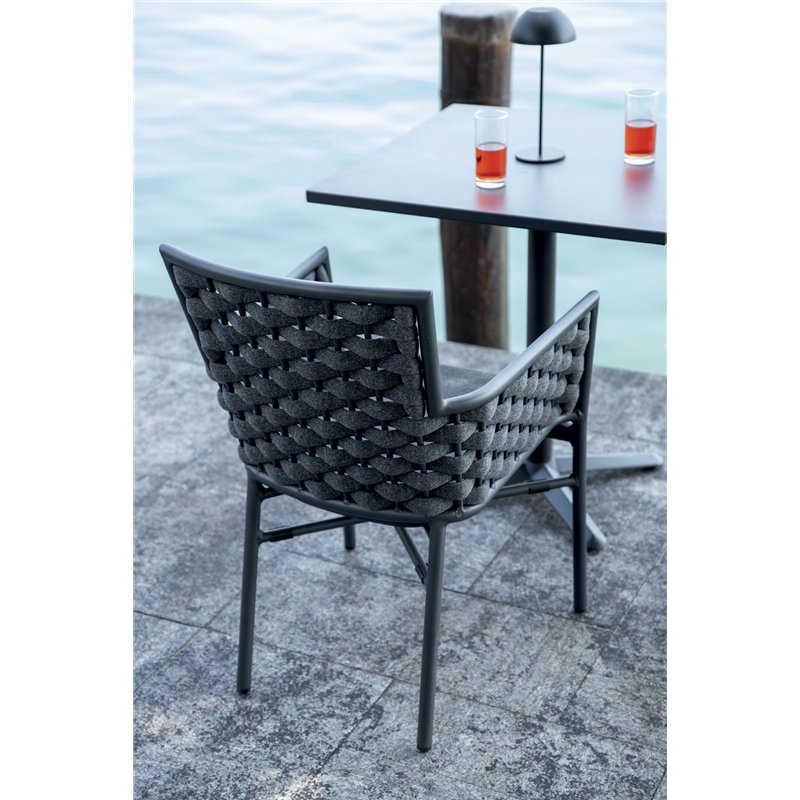 Greenwood Bologna Aluminum Chair - Outdoor Rope Anthracite - Anthracite