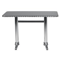 Tavolo In Alluminio E Acciaio 70x110 cm