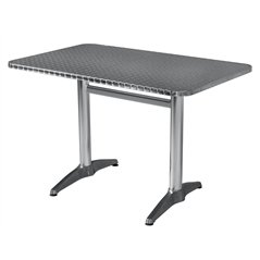 Tavolo In Alluminio E Acciaio 70x110 cm