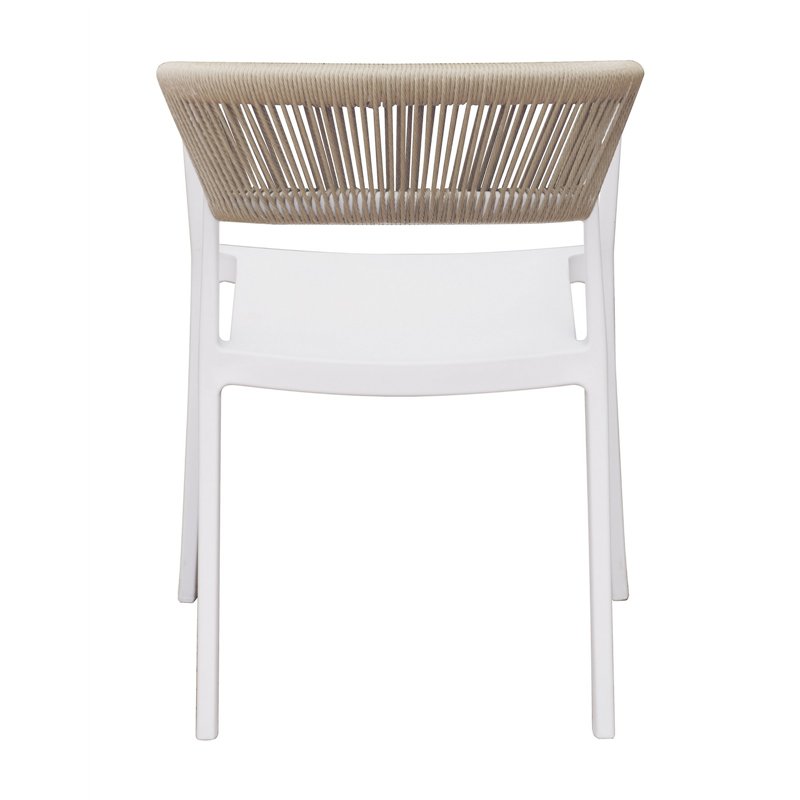 Greenwood Lione Chair in Polypropylene with Fiberglass - Outdoor Straw Rope - White