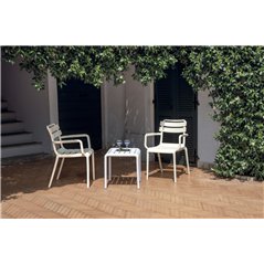 Tavolino In Polipropilene Con Fibra Di Vetro 45x45 cm - Bianco