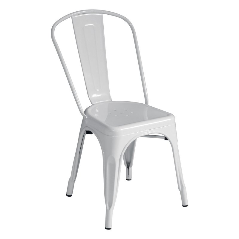 Greenwood Sheet Metal Chair - Ivory - Stackable