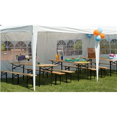 Greenwood Wooden Beer Set - Garden Table and Two Benches