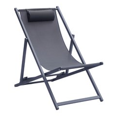 Sdraio Mare In Alluminio - Textilene Antracite - Antracite