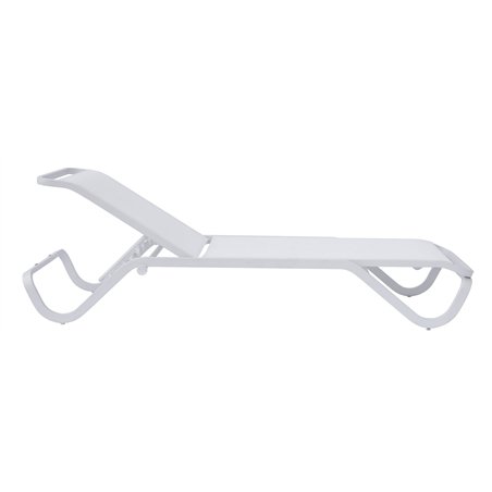 Lettino Vieste In Alluminio - Textilene Bianco - Bianco
