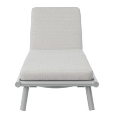 Lettino Taormina In Alluminio - Textilene Sabbia - Cuscino Beige - Creta