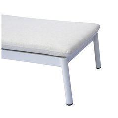 Lettino Porto Cervo In Alluminio - Textilene Sabbia - Cuscino Ecru' - Bianco