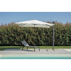 Greenwood Alabama Aluminum Garden Parasol with 3x3m Side Pole Ecru - Anthracite