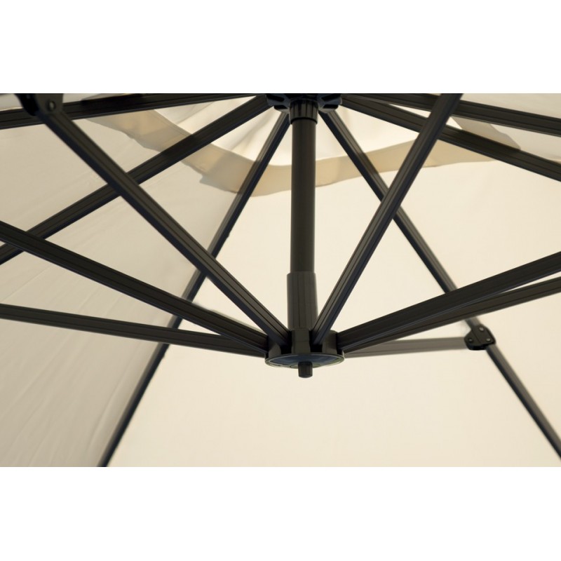 Greenwood Colorado Aluminum Garden Parasol with Side Pole 3x4 m Ecru - Anthracite