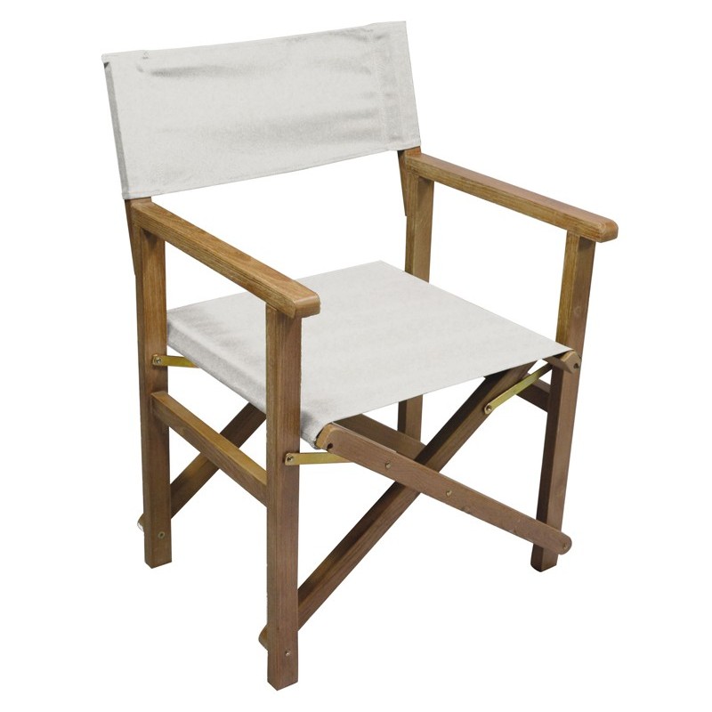 Greenwood Capri Directors Garden Chair in Robinia - Ecru Canvas - Folding