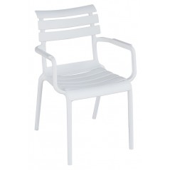 Greenwood Olbia Chair with Armrests in Polypropylene with Fiberglass - White