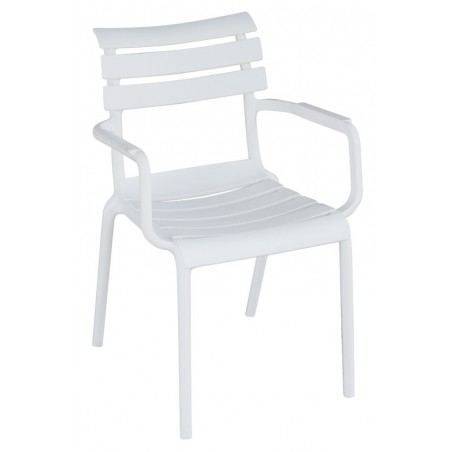 Greenwood Olbia Chair with Armrests in Polypropylene with Fiberglass - White