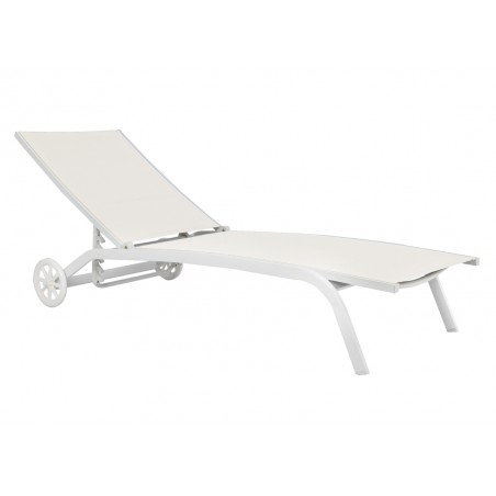 Greenwood 5-Position Aluminum Sun Lounger - Ecru