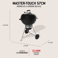 Weber Charcoal Barbecue Master-Touch GBS E-5750 Ø 57 cm Black Ref. 14701004