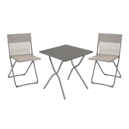 Set con Tavolo e 2 sedie BALCONY 64 x 70 cm colore Titane LaFuma