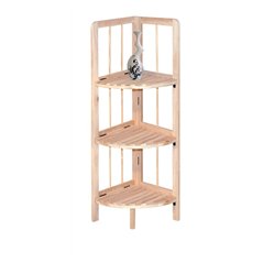 Scaffale Angolare in Pino 3 Ripiani 27x27x84,5 cm Unionwood