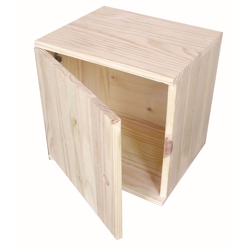 Modular Storage Unit in Unfinished Solid Pine with 1 Door 36x30x36 cm Unionwood Modular Storage Unit in Unfinished Solid Pine with 1 Door 36x30x36 cm Unionwood