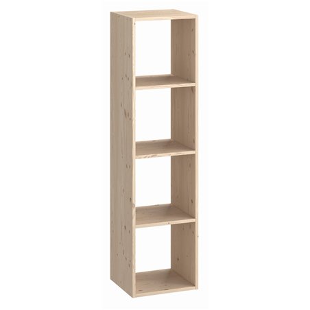 Libreria KUBIK in Pino Massiccio Grezzo 4 Vani 36x30x139,3 cm Unionwood