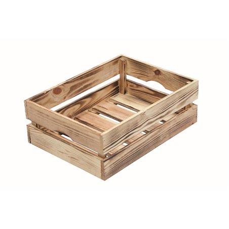 Cassetta in Pino Massiccio Grezzo Effetto Fiammato 40x30x14 cm Unionwood