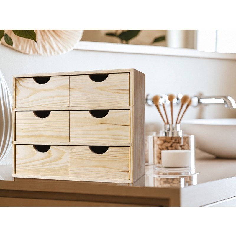 MINIBLOC Drawer Unit in Solid Pine with 6 Drawers 32x14x32 cm Unionwood MINIBLOC Drawer Unit in Solid Pine with 6 Drawers 32x14x32 cm Unionwood