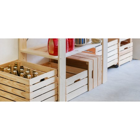 CREABOX Storage Crate in Unfinished Solid Pine 50x35x35 cm Unionwood