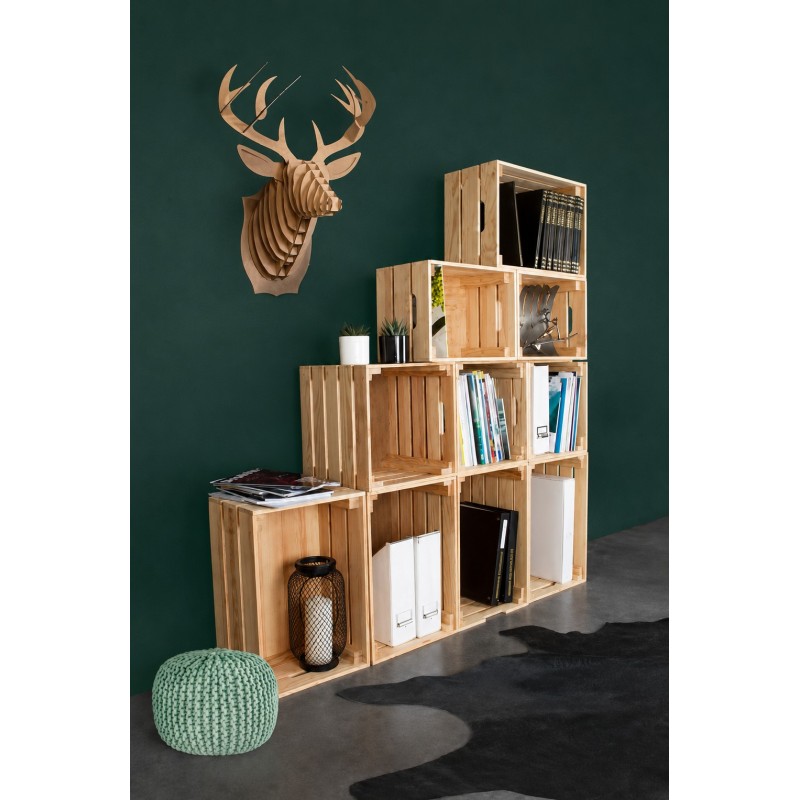 CREABOX Storage Crate in Unfinished Solid Pine 50x35x35 cm Unionwood