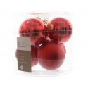 Christmas Baubles to Hang in Glass 8 cm Red Christmas. Set of 6
