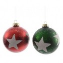 Colored glass ball with star. Single piece