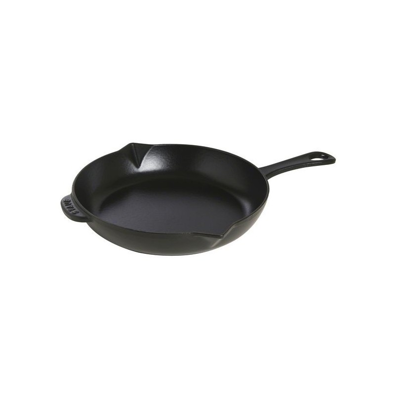 Frying Pan with Handle 26 cm Black in Cast Iron