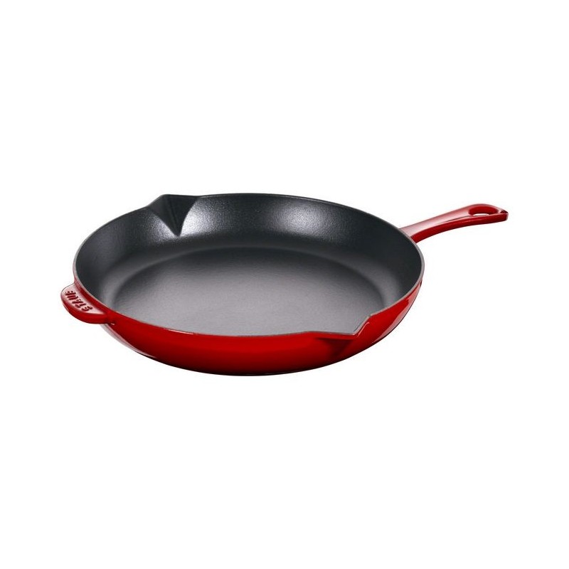 Frying Pan with Handle 26 cm Red in Cast Iron