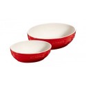 Set 2 Bowls 23 and 27 cm Red in Ceramic