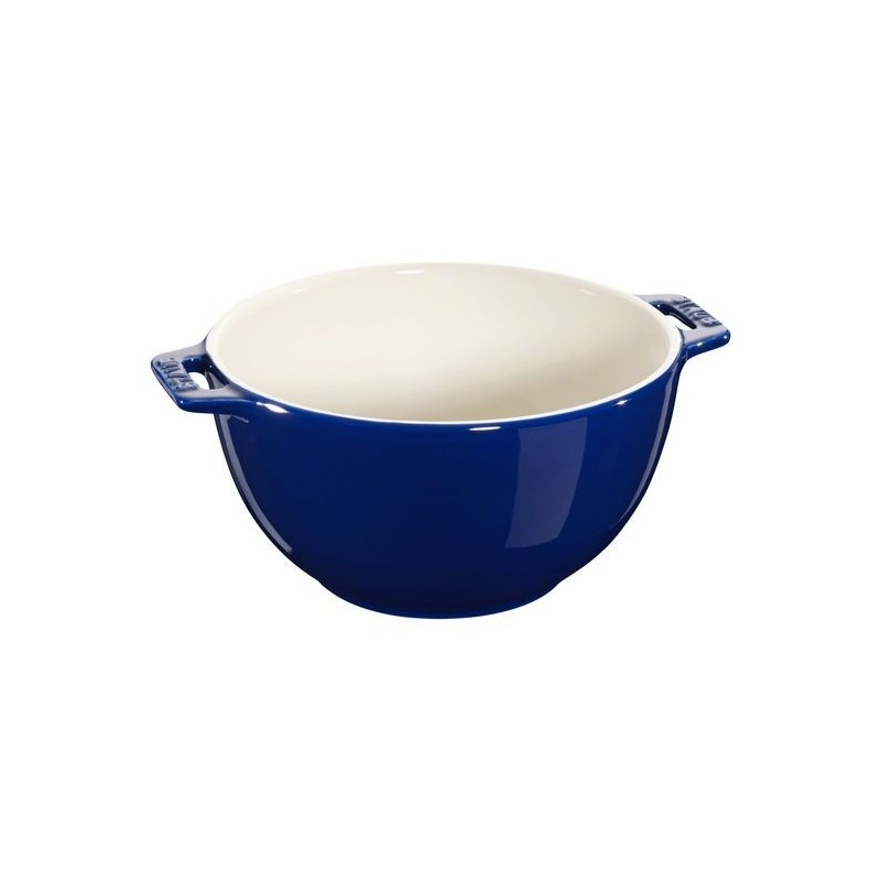 Ceramic Salad Bowl with Handle 18 cm Dark Blue