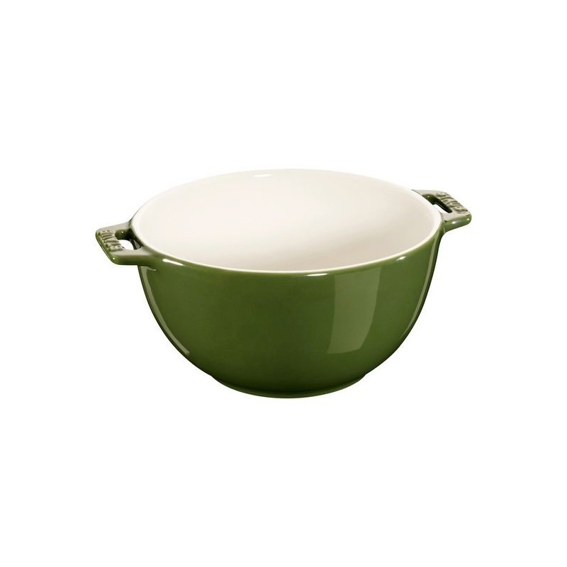 Ceramic Salad Bowl with Handle 18 cm Basil Green