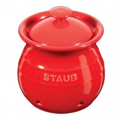 Pot à Ail 11 cm Rouge en Céramique