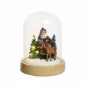 Glass Bell with Christmas Scene with Led 20 cm 8 Led