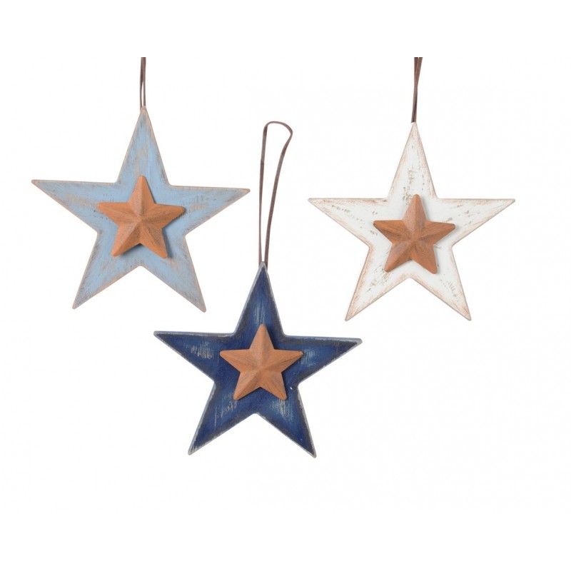 Hanging Star in Wood 14 cm. Single piece Hanging Star in Wood 14 cm. Single piece