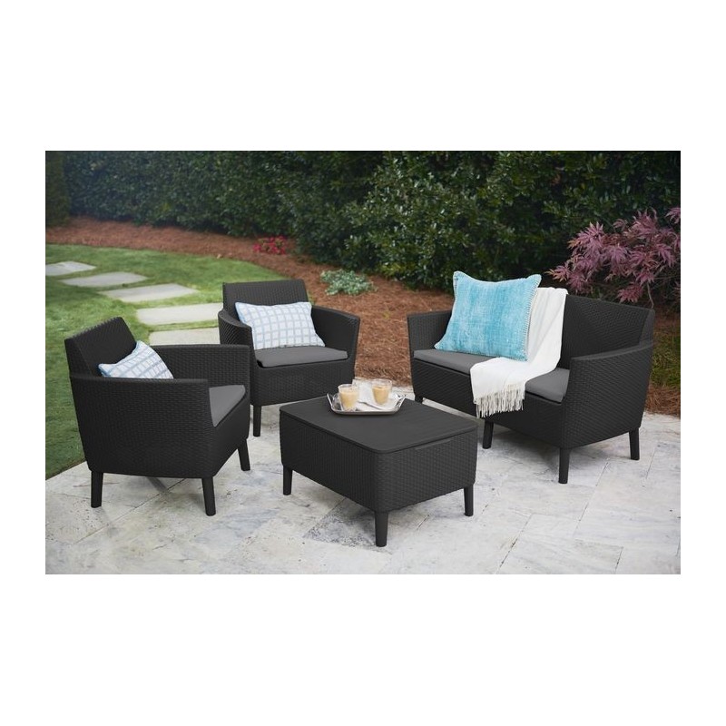 Keter Lounge Set 2 Seater SALEMO Graphite Keter Lounge Set 2 Seater SALEMO Graphite